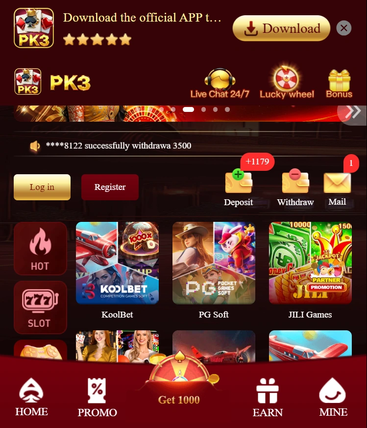 PK3 Game interface screenshot